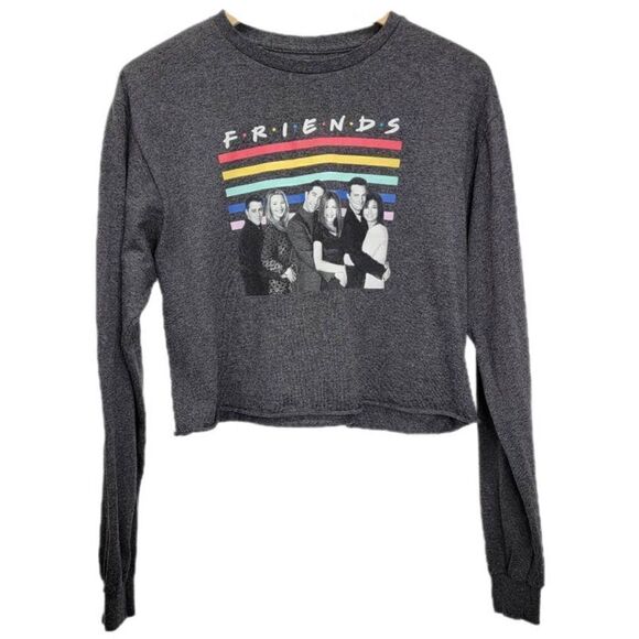 FRIENDS Cropped Boxy Long Sleeve Tee Shirt Size Medium - Picture 1 of 12